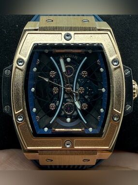 Lucky Fours Summit Midnight Rose MEGIR M8109 Rose Gold Blue Men’s Watch